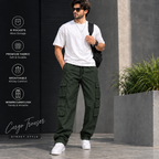 Elite 8 Pocket Baggy Cargo Trousers – Urban Utility Collection | Multiple Colors