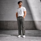 Premium Cotton Zen Pants with Self Dotted Print