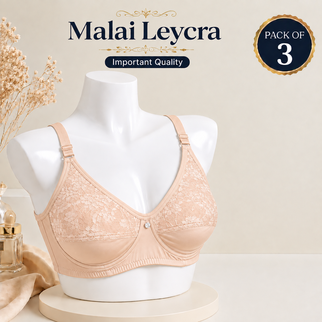 Premium Malai Lycra Non-Padded Bra – Soft Comfort & Flexible Fit | Multiple Colors