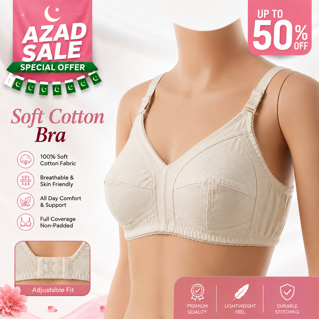 Plain Cotton Non-Padded Bra Elite Soft pack 5