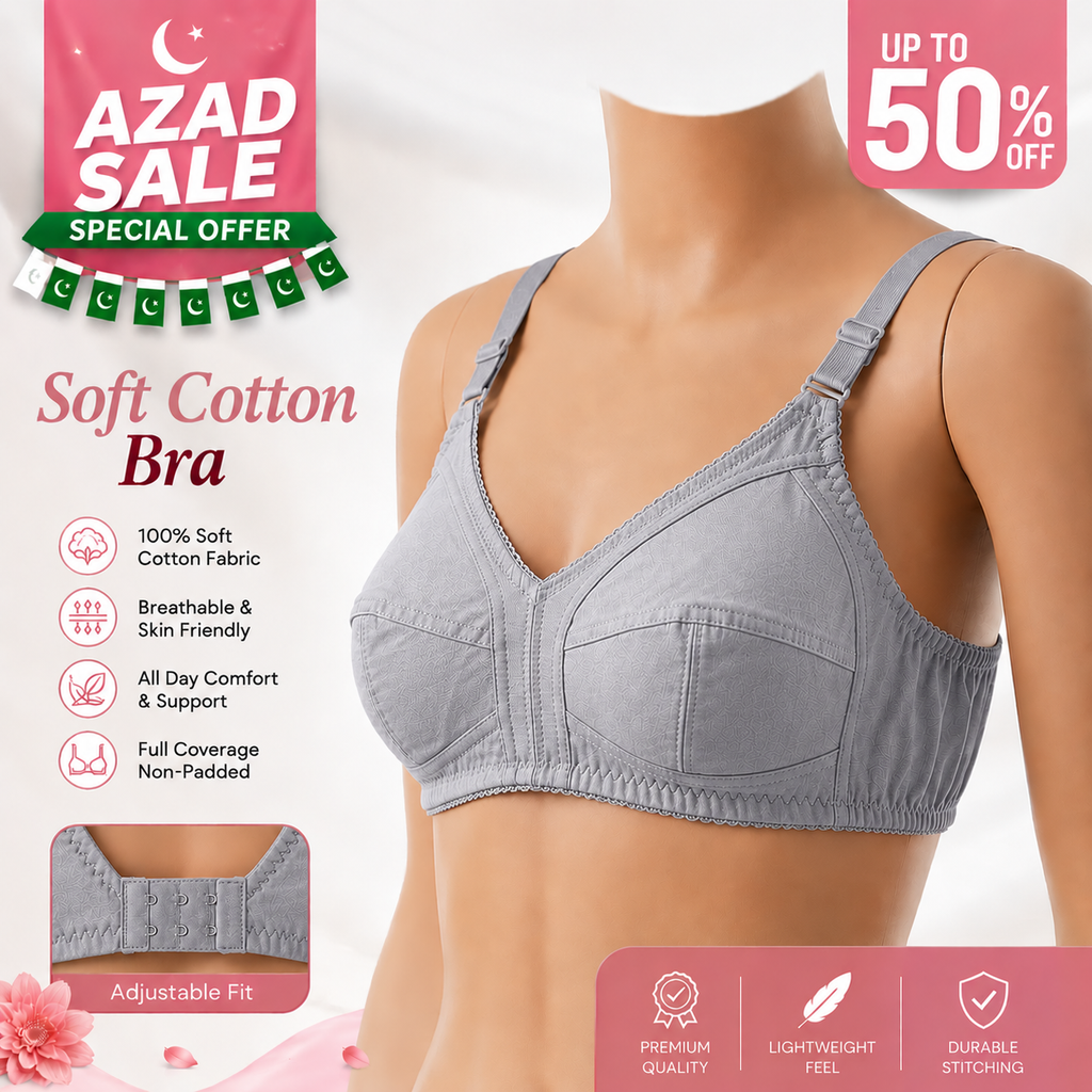 Plain Cotton Non-Padded Bra Elite Soft pack 5