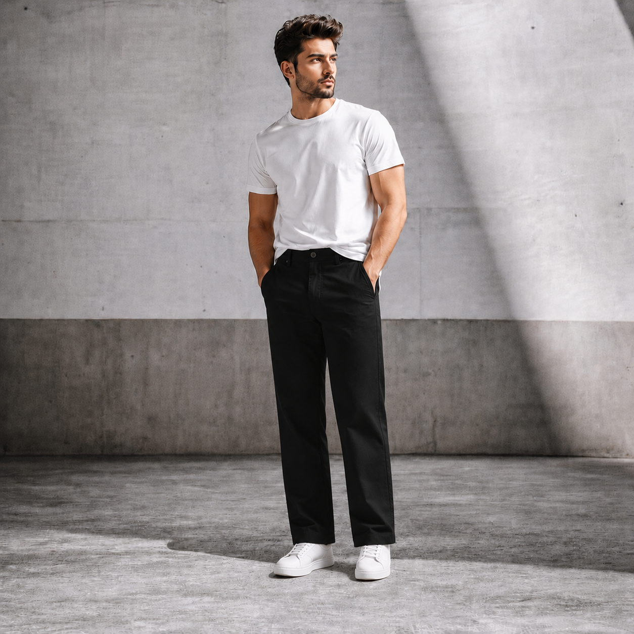 Premium Cotton Zen Pants with Self Dotted Print