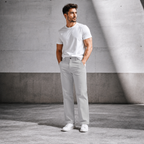 Premium Cotton Zen Pants with Self Dotted Print