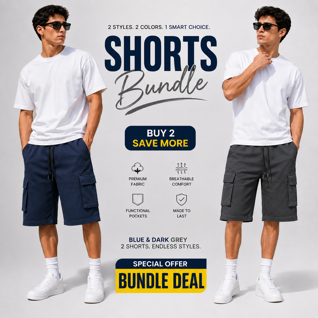 Men's Premium Cotton Three Quarter Shorts – Pack of 2