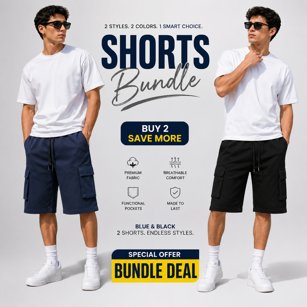 Men's Premium Cotton Three Quarter Shorts – Pack of 2
