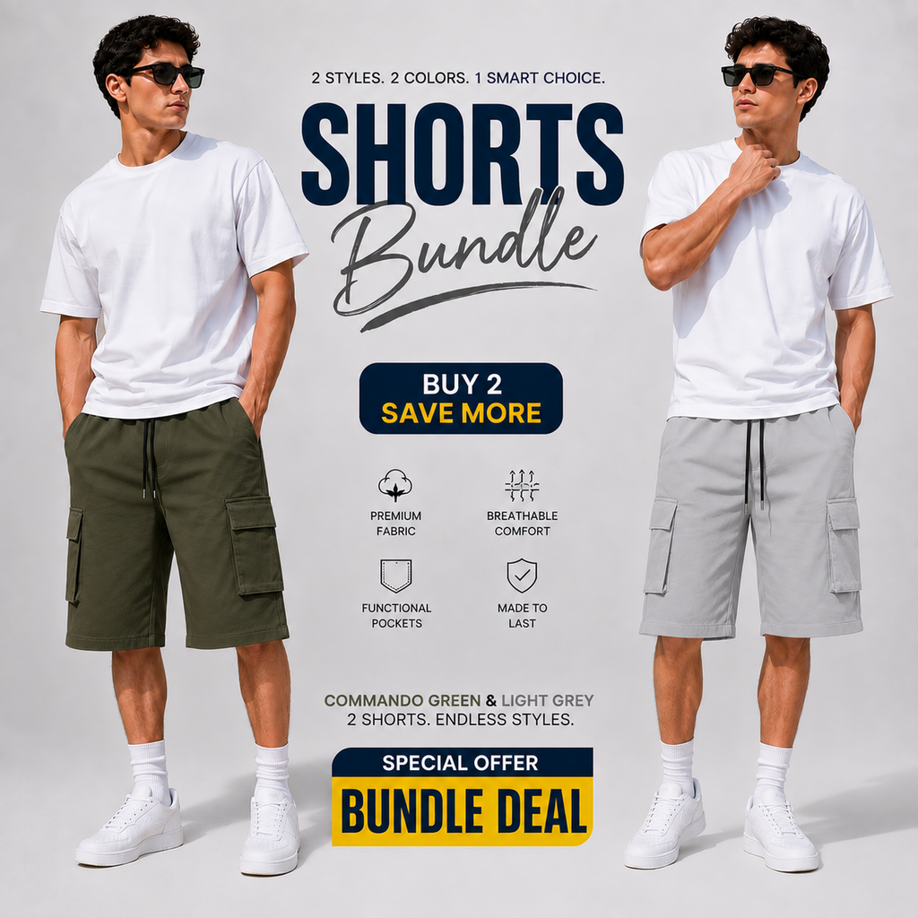 Men's Premium Cotton Three Quarter Shorts – Pack of 2